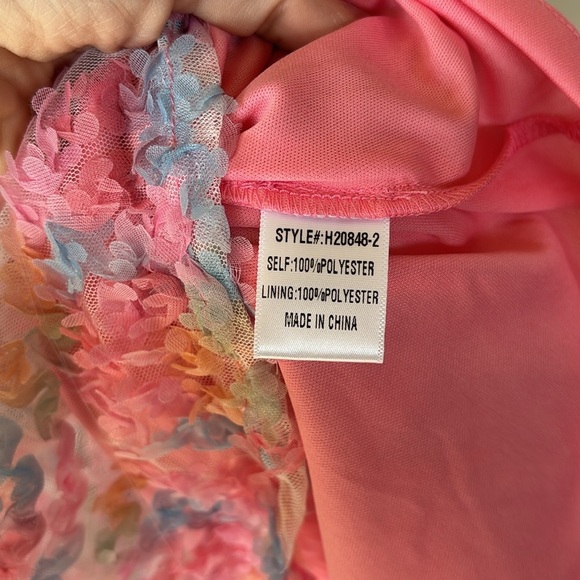 Brand New JODIFL Pink Rainbow Pastel Textured Floral Dress Babydoll Lined - Picture 13 of 15